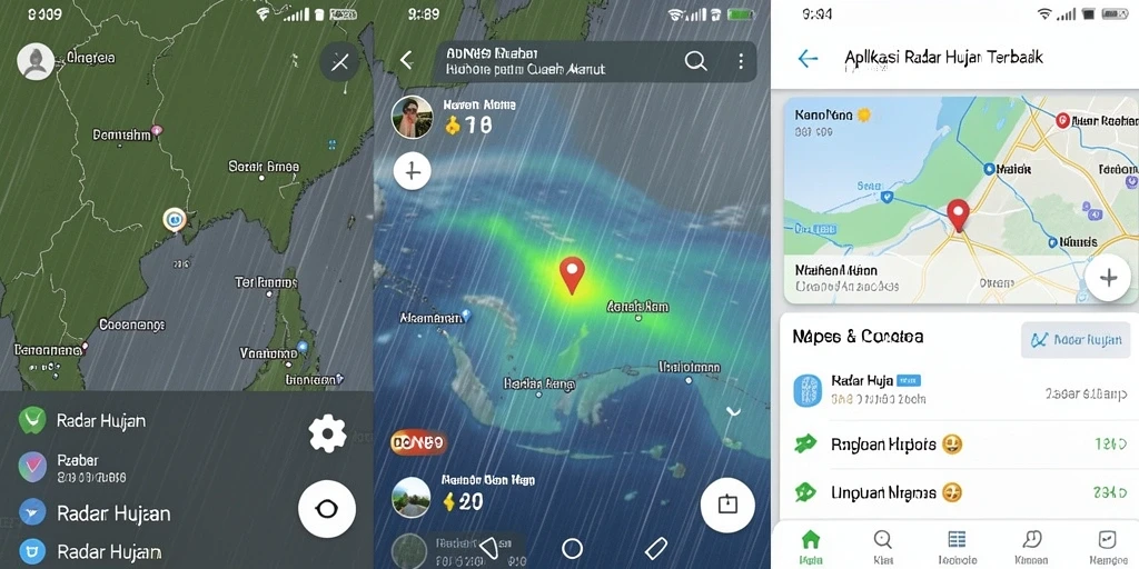 Gambaran antarmuka aplikasi IDN89 dengan fitur Radar Hujan yang informatif.
