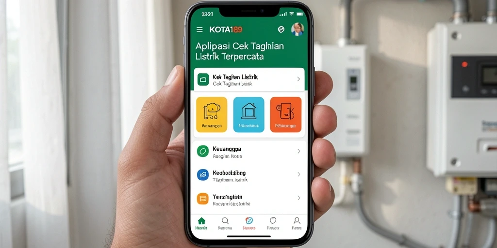 Antarmuka Cek Tagihan Listrik KOTA189 yang sederhana dan efektif.