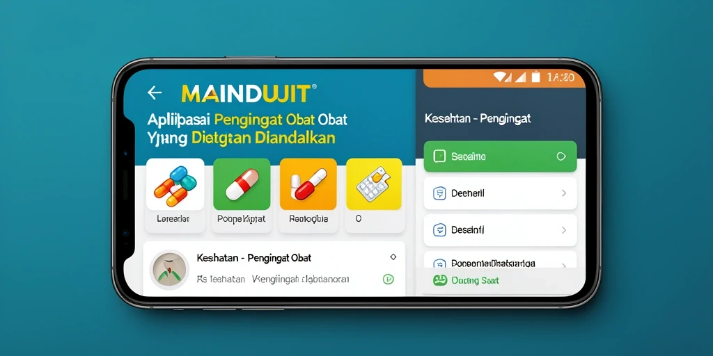 Tampilan antarmuka MAINDUIT yang memudahkan pengingat obat.