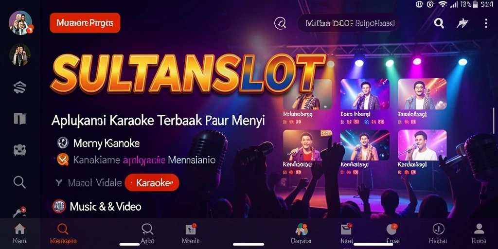Antarmuka aplikasi SULTANSLOT saat digunakan untuk karaoke.
