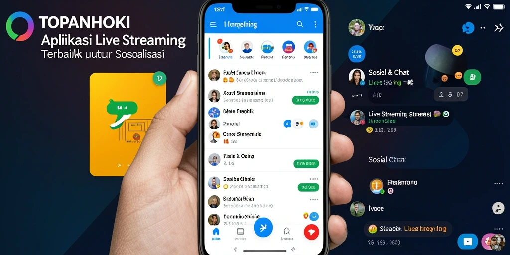 Skrinsyut antarmuka utama TOPANHOKI saat melakukan Live Streaming.